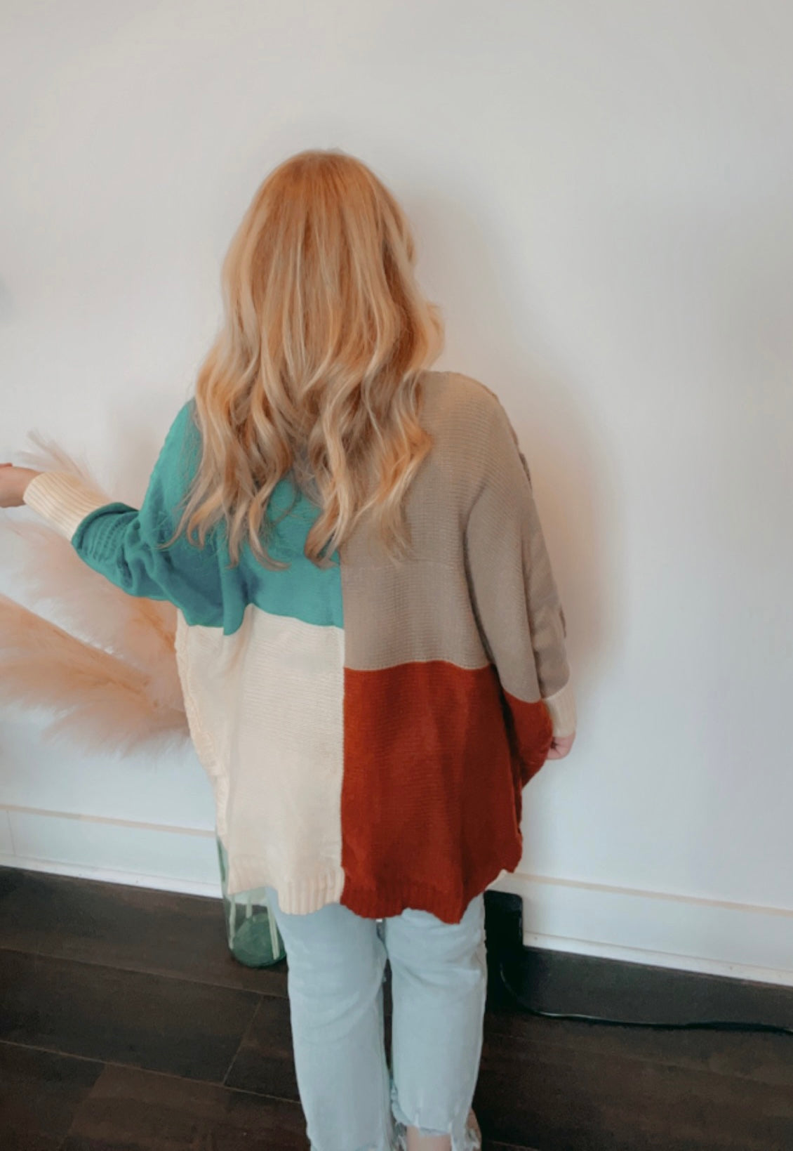 Be There TEAL Colorblock Cardigan