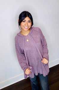 Spring Vibe PURPLE ASH Hooded Sweater