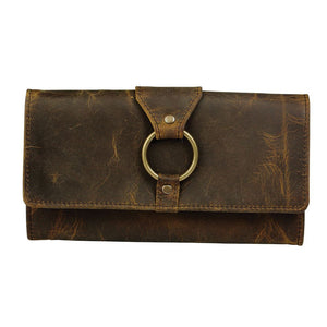 MYRA BAG: Just4Me Brown Leather Wallet