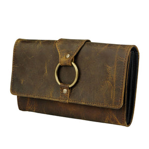 MYRA BAG: Just4Me Brown Leather Wallet